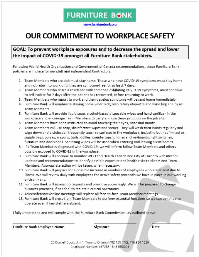 Commitment to Workplace Safety