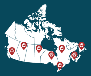 Canada-wide coverage map for Furniture Bank's National Furniture Removal Services. Specializing in direct liquidation, reverse logistics, and furniture removal in Canada.